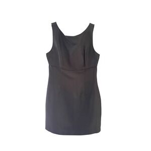 Hugo Buscati Collection Black 100% Silk Sleeveless Empire Waist Mini Dress 10